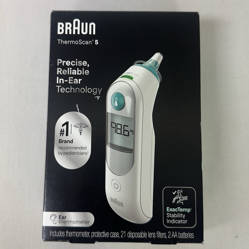 Braun ThermoScan‎ 5 Ear Thermometer- 21 Lens Filters, Batteries Included